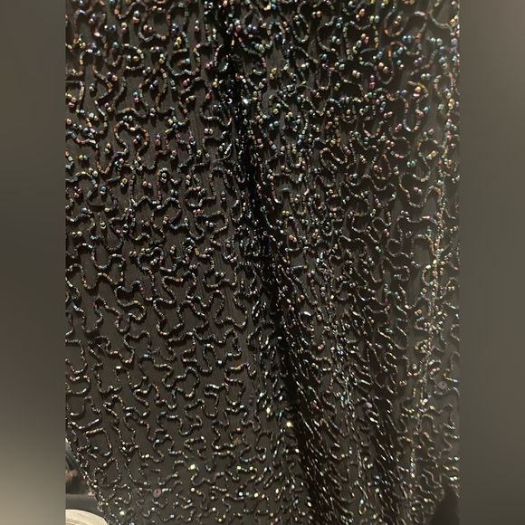 Cache iridescent beaded silk Gown formal backless prom homecoming eveningwear - Picture 8 of 16